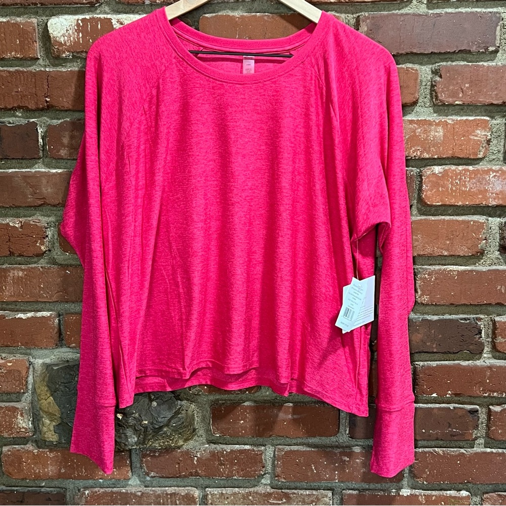 Beyond Yoga women's long sleeve top size large hot pink NWT athleisure‎